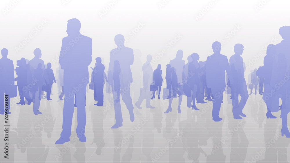 City business person office silhouette concept CG background