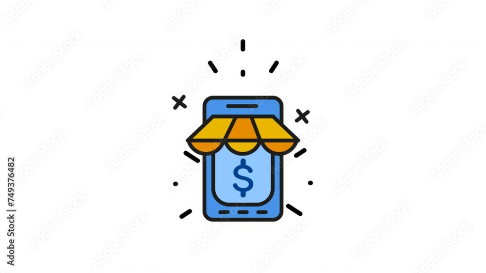 Mobile shopping Icon Animation with Alpha channel Mobile shopping Icon Animation with Alpha channel