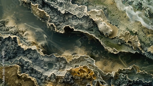 Biofilm Patterns Resemble Alien Terrain, Microbial Complexity