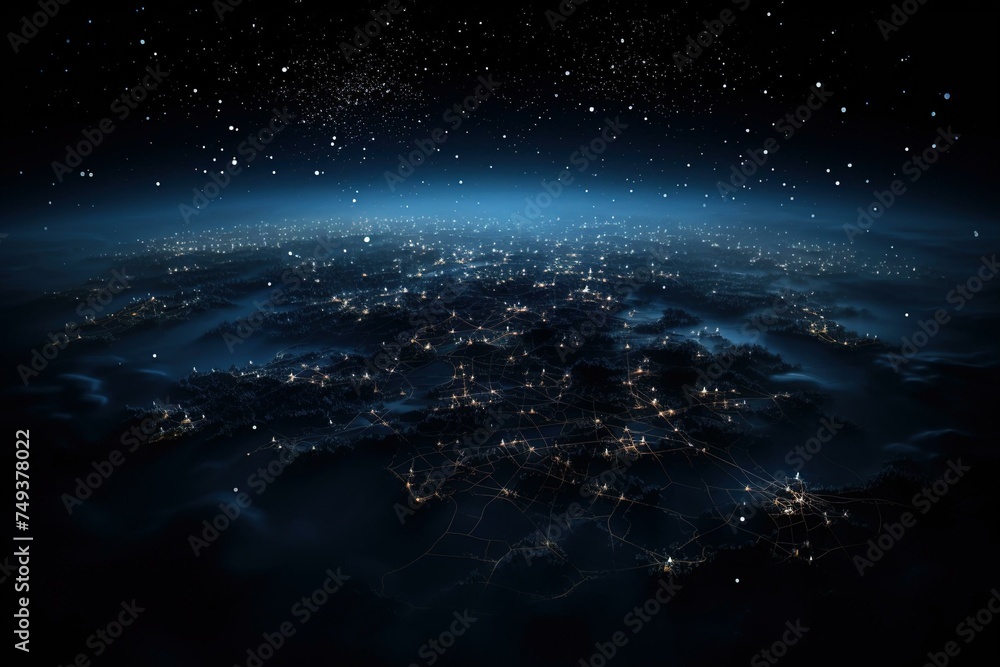 Obraz premium Constellations mapped out in a dark, cloudless sky