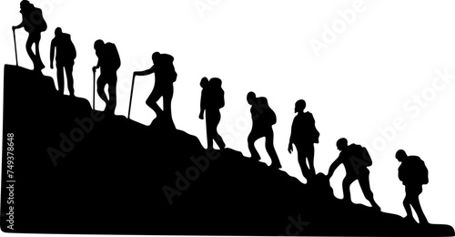 mountain climber silhouette vector illustration photo