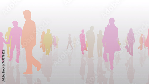 City family people holiday silhouette park concept CG background