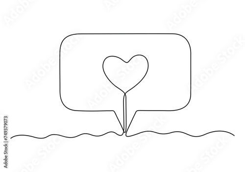 Continuous one line drawing of counter notification icon. Like. Vector illustration. Pro vector