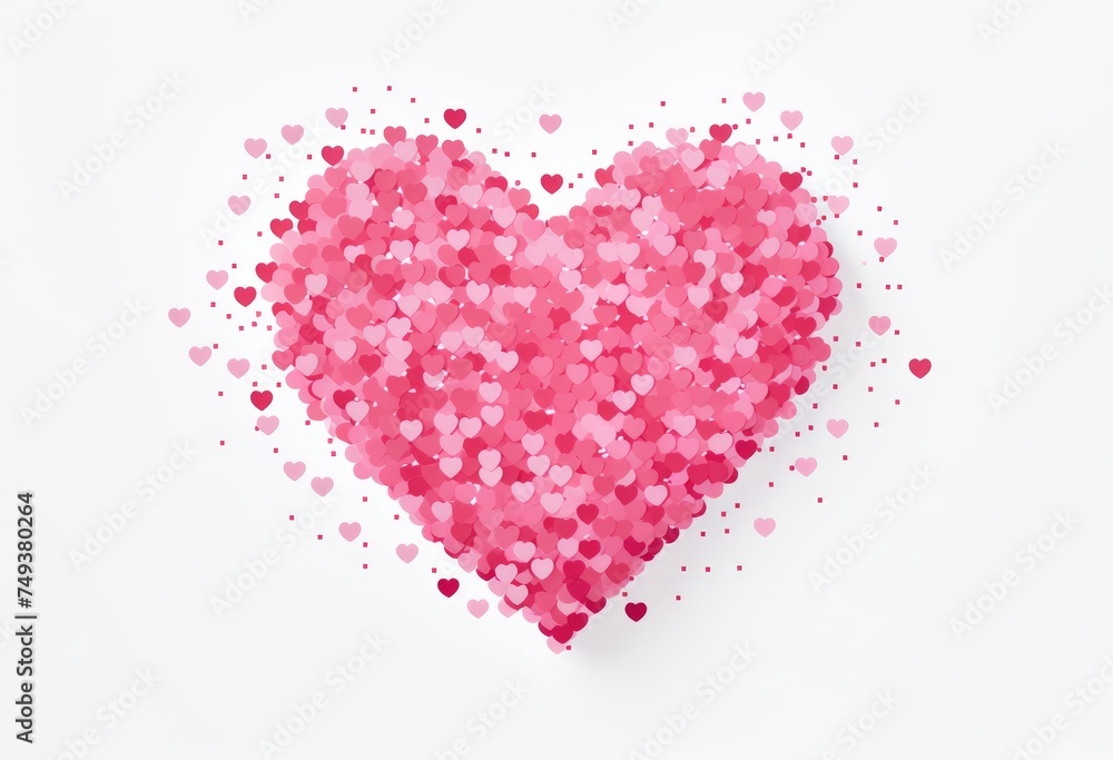 a heart shaped shape made of hearts on the white background