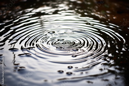 Gentle ripples in a puddle, with raindrops creating an ever-changing pattern