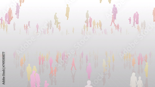 City family people holiday silhouette park concept CG background