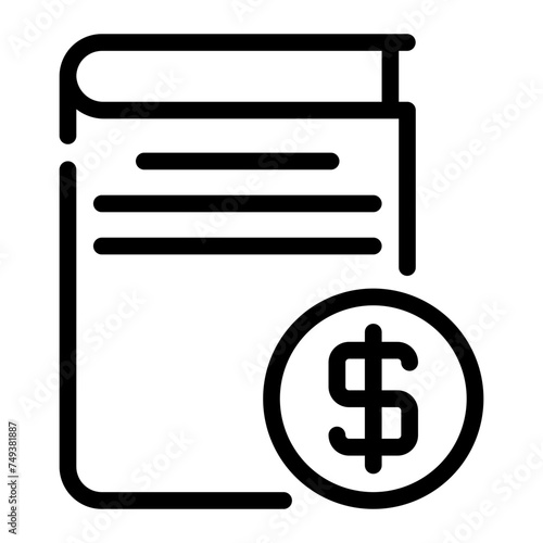 book keeping line icon