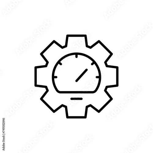 Speedometer outline icons, minimalist vector illustration ,simple transparent graphic element .Isolated on white background