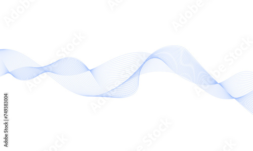 Abstract blue background with technology business wave lines. Digital future technology concept wave curve lines. Frequency sound wave line background. Science, banner, business, poster, template