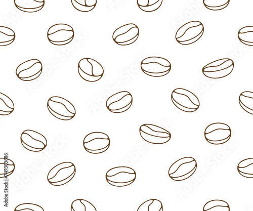 Coffee beans, plant and nature, seamless background and pattern. Food, hot drink, beverage, cafes, coffee house and coffee shop, illustration