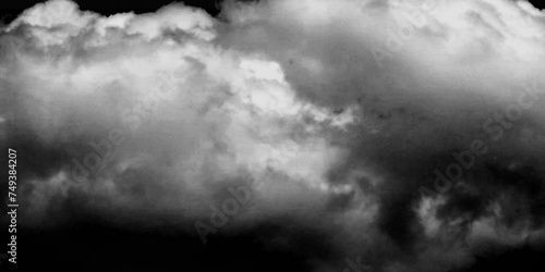 Luxury smoke on black background. White Cloud Isolated on Black Background. Good for Atmosphere Creation. White cloudiness, mist or smog overlay backgrounds. Wide sky and clouds dark tone. 
