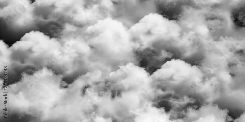 Luxury smoke on black background. White Cloud Isolated on Black Background. Good for Atmosphere Creation. White cloudiness, mist or smog overlay backgrounds. Wide sky and clouds dark tone. 
