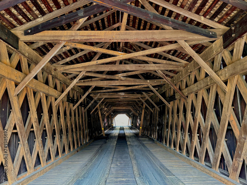 Inside Covered Bridge at Watson Mill State Park in Comer Georgia