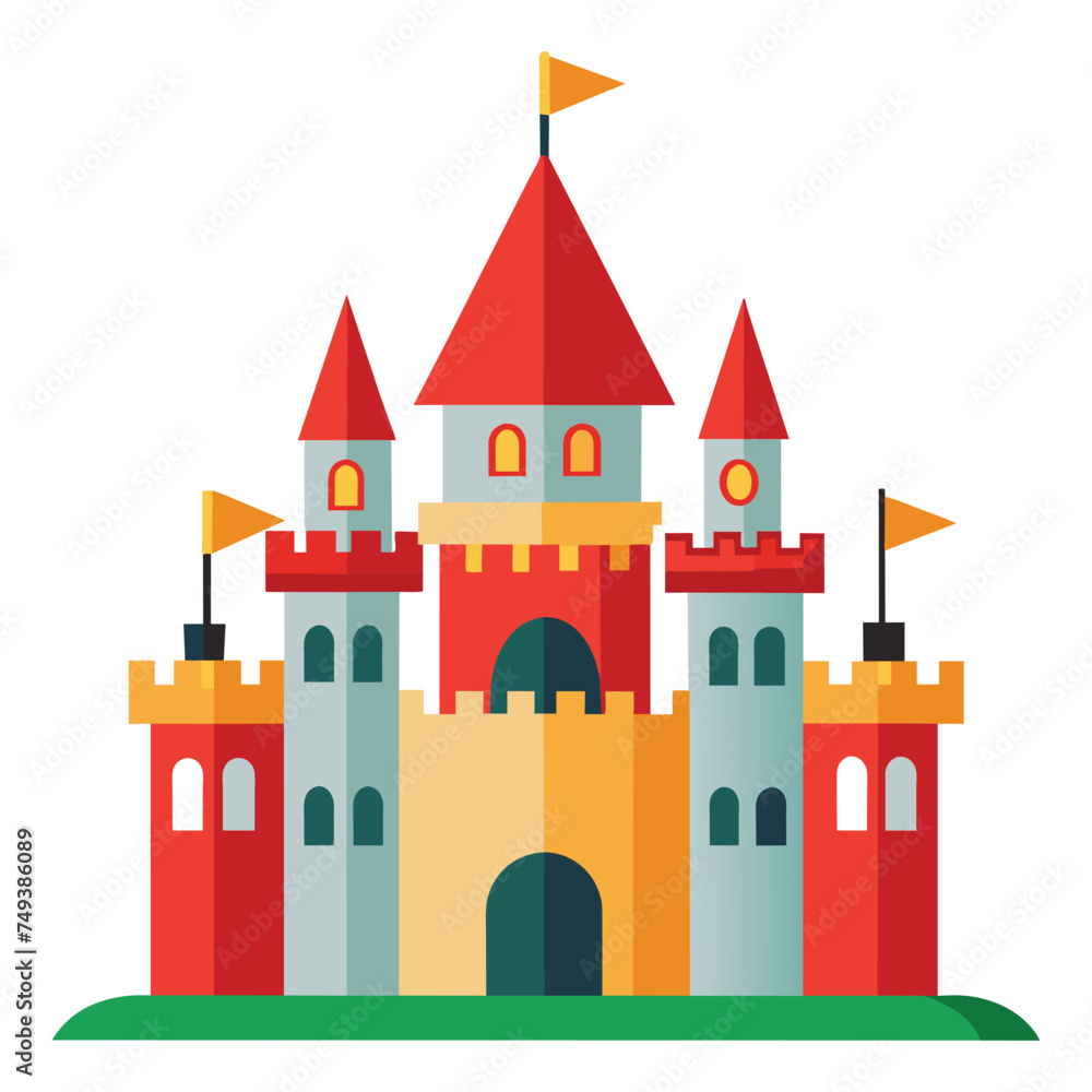 Castle flat vector illustration on white background