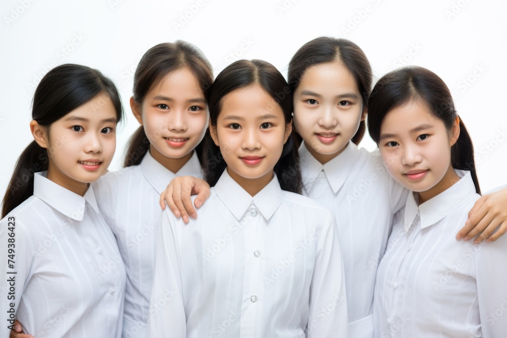 Photo of young Vietnamese woman wearing red ao dai. Asian woman wearing Vietnam culture traditional at Trang An, Vietnam. Generative AI. Photo of young Vietnamese woman wearing red ao dai. Asian woman wearing Vietnam culture traditional at Trang An, Vietnam. Generative AI.