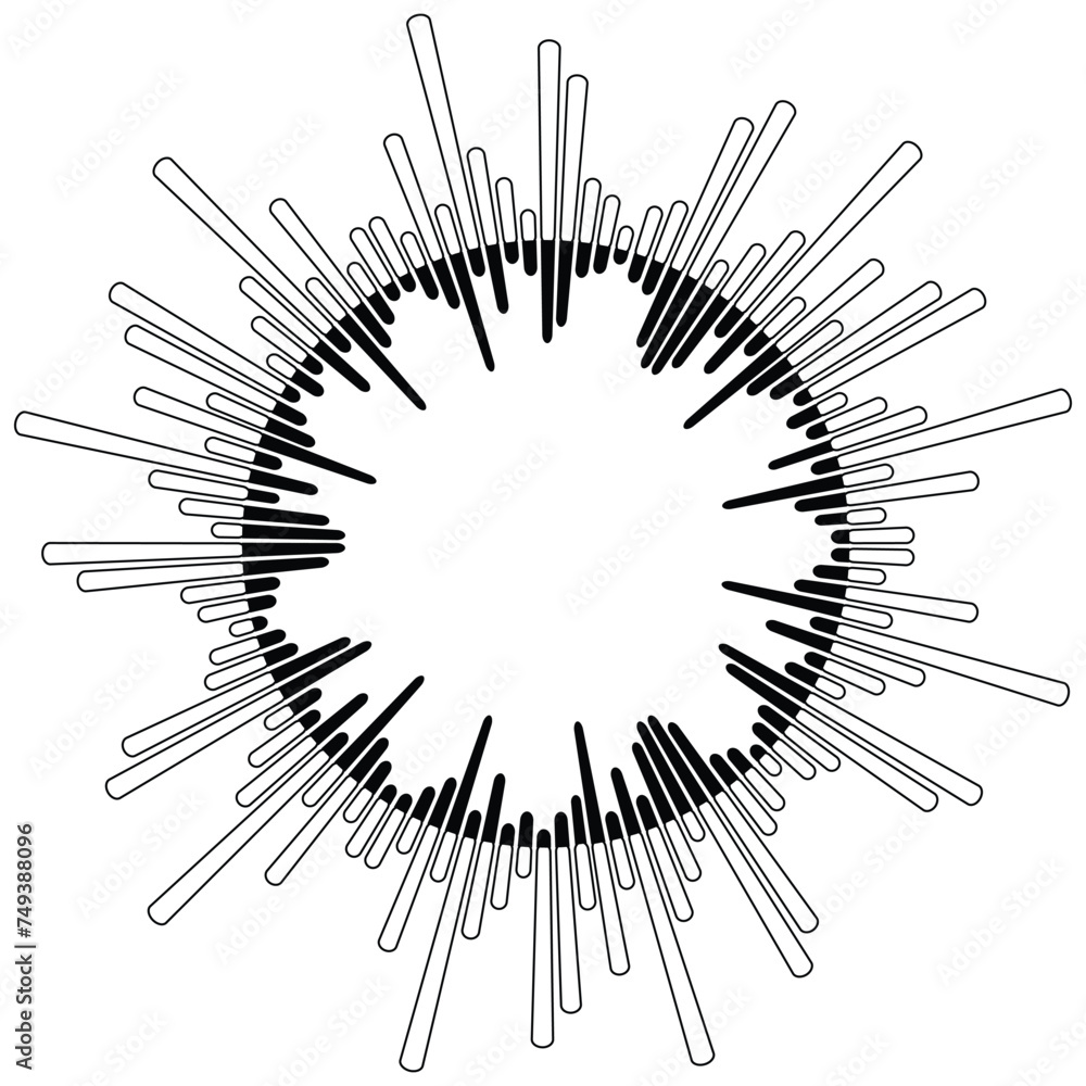 Round Sound Wave Equalizer,Music Player, Video Editor, Voice Message in social media chats, voice assistant,podcast, recorder. vector illustration Round Sound Wave Equalizer,Music Player, Video Editor, Voice Message in social media chats, voice assistant,podcast, recorder. vector illustration