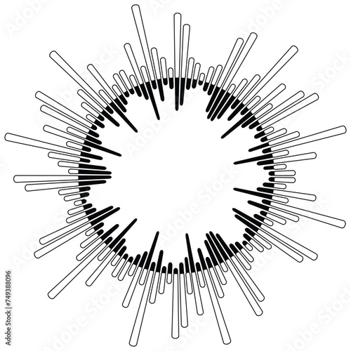 Round Sound Wave Equalizer,Music Player, Video Editor, Voice Message in social media chats, voice assistant,podcast, recorder. vector illustration