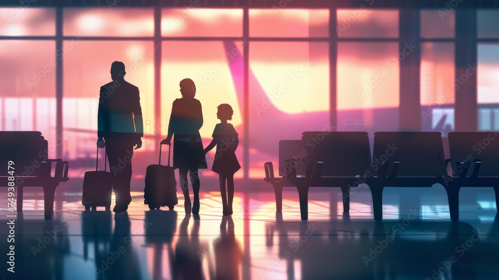 Family travel inside the building Family travel inside the building