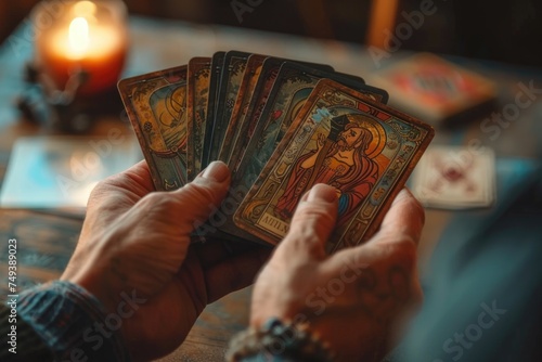 metaphorical psychological asocial cards in hands . ai generated