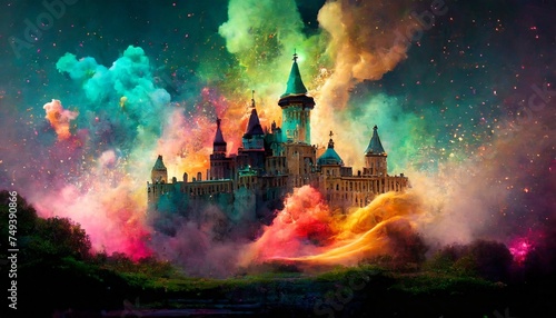 castle in the color smoke