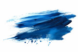 Blue ink paint brush stroke isolated on a white background. High quality