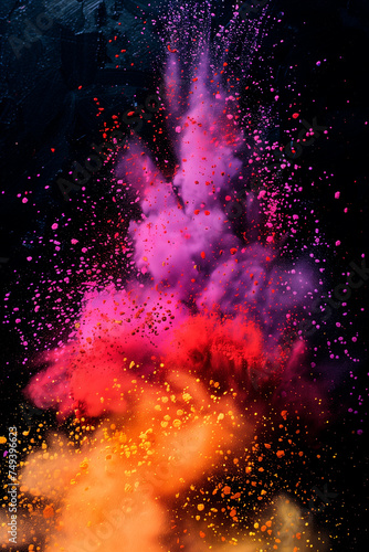 explosion of colorfull pigments