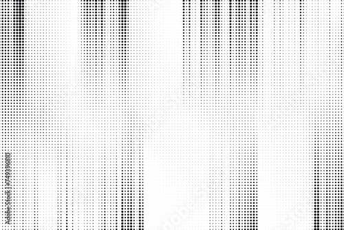 Halftone faded gradient texture. Grunge halftone grit background. White and black sand noise wallpaper. Retro pixilated vector backdrop photo