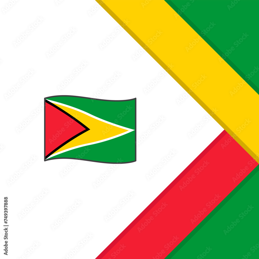 Fototapeta premium Guyana Flag Abstract Background Design Template. Guyana Independence Day Banner Social Media Post. Guyana Cartoon