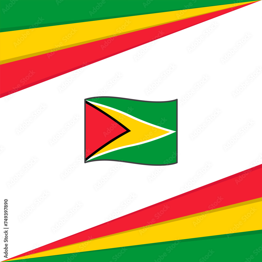 Fototapeta premium Guyana Flag Abstract Background Design Template. Guyana Independence Day Banner Social Media Post. Guyana Design