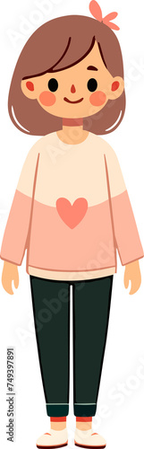 Cute cartoon female family member portriat.