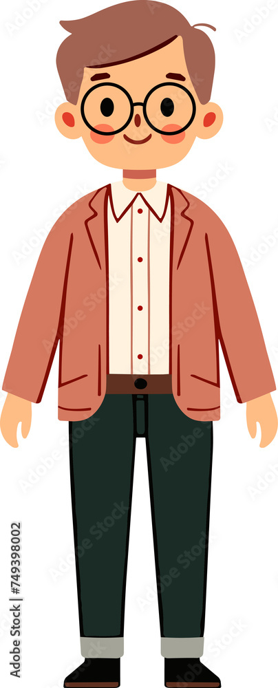 Cute cartoon male family member portriat.