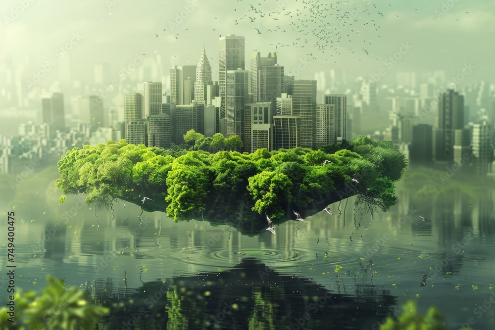 Naklejka premium green earth planet,enviromental protection concept
