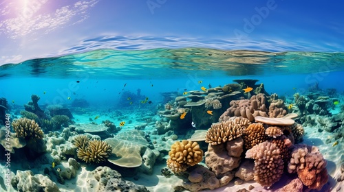 Sea corals. Panorama. Red Sea, Egypt © Elchin Abilov
