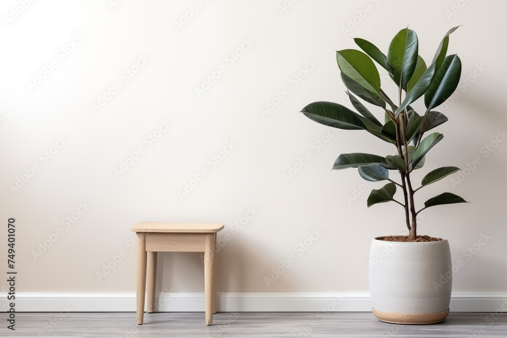 Indoor Plant Décor with Vase on Table in Room