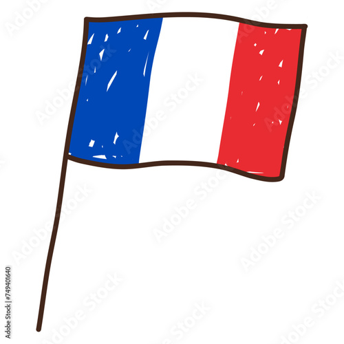 ゆるらくがきフランス国旗