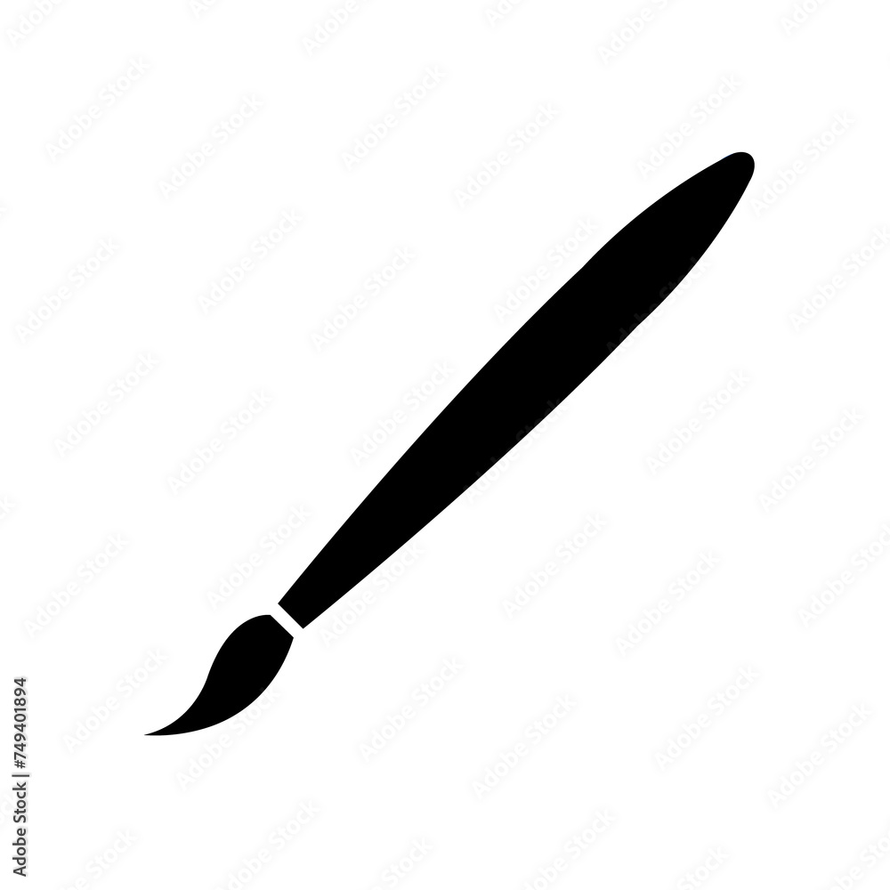 Simple paint brush silhouette icon. Simple paint brush silhouette icon.