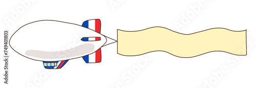 ゆるらくがき飛行船トリコロール柄