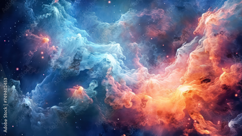 Stunning stars of a distant planet and galaxy shine in the vastness of free space. Stunning stars of a distant planet and galaxy shine in the vastness of free space.