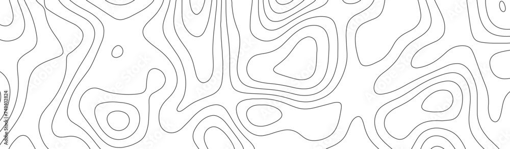 Abstract geographic curved, vector illustration. seamless textrue, vintage waves. Panorama view multicolor wave curve line. Topography map pattern, swirl line. white paper curved reliefs background. - obrazy, fototapety, plakaty 