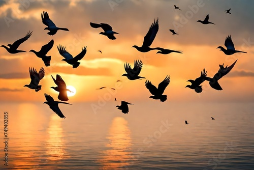 birds on sunset © zooriii arts