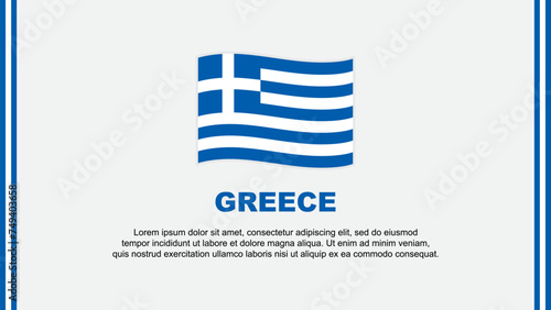 Greece Flag Abstract Background Design Template. Greece Independence Day Banner Social Media Vector Illustration. Greece Cartoon