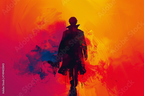 sherlock with vibrant colour minimalistic