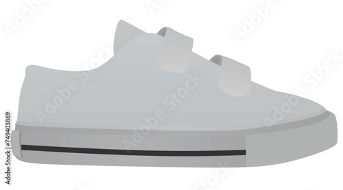 Grey kids shoe. vector illustration
