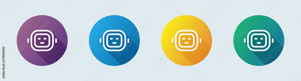 Robot line icon in flat design style. Artificial intelligence signs vector illustration. Robot line icon in flat design style. Artificial intelligence signs vector illustration.