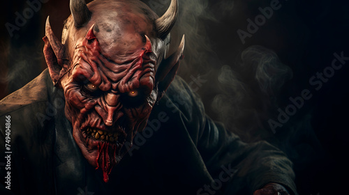 portrait of the devil, close up shot of satan