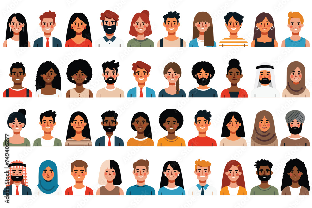 Male and Female avatars, people icons. - obrazy, fototapety, plakaty 