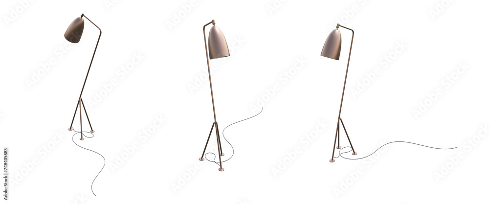 floor lamp isolated on white background, interior lighting, 3D illustration, cg render floor lamp isolated on white background, interior lighting, 3D illustration, cg render