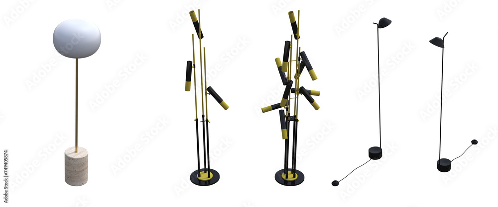 floor lamp isolated on white background, interior lighting, 3D illustration, cg render floor lamp isolated on white background, interior lighting, 3D illustration, cg render