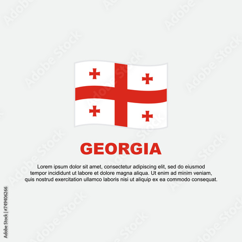 Georgia Flag Background Design Template. Georgia Independence Day Banner Social Media Post. Georgia Background