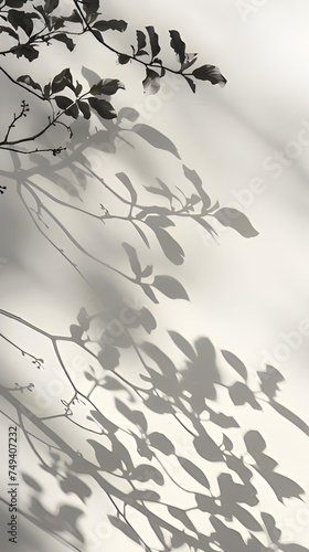 Neutral pastel cream walls decorated with tree branches
